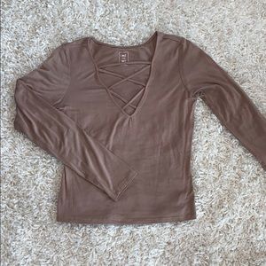 Long sleeve tan top